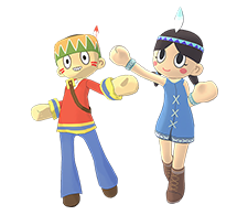 Boy and girl characters